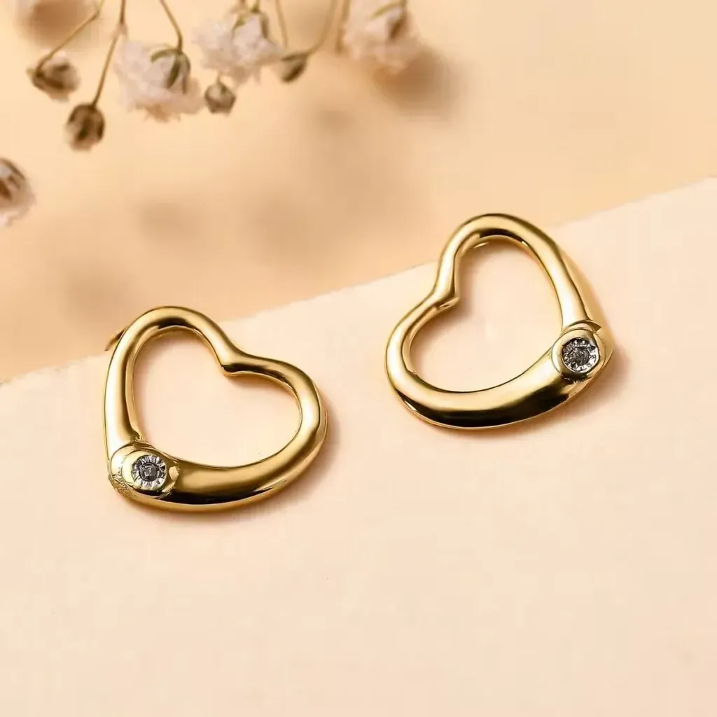 heart gold studs