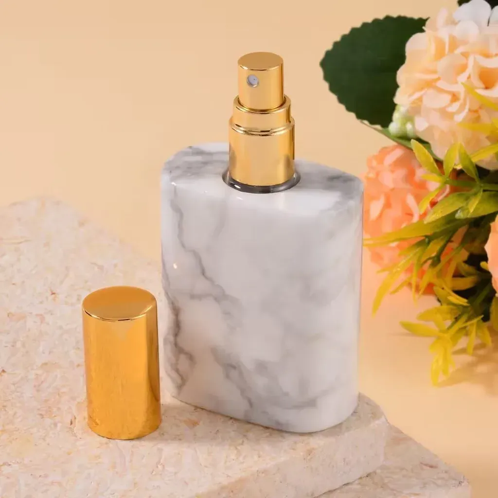 White Howlite Gemstone Perfume Bottle 