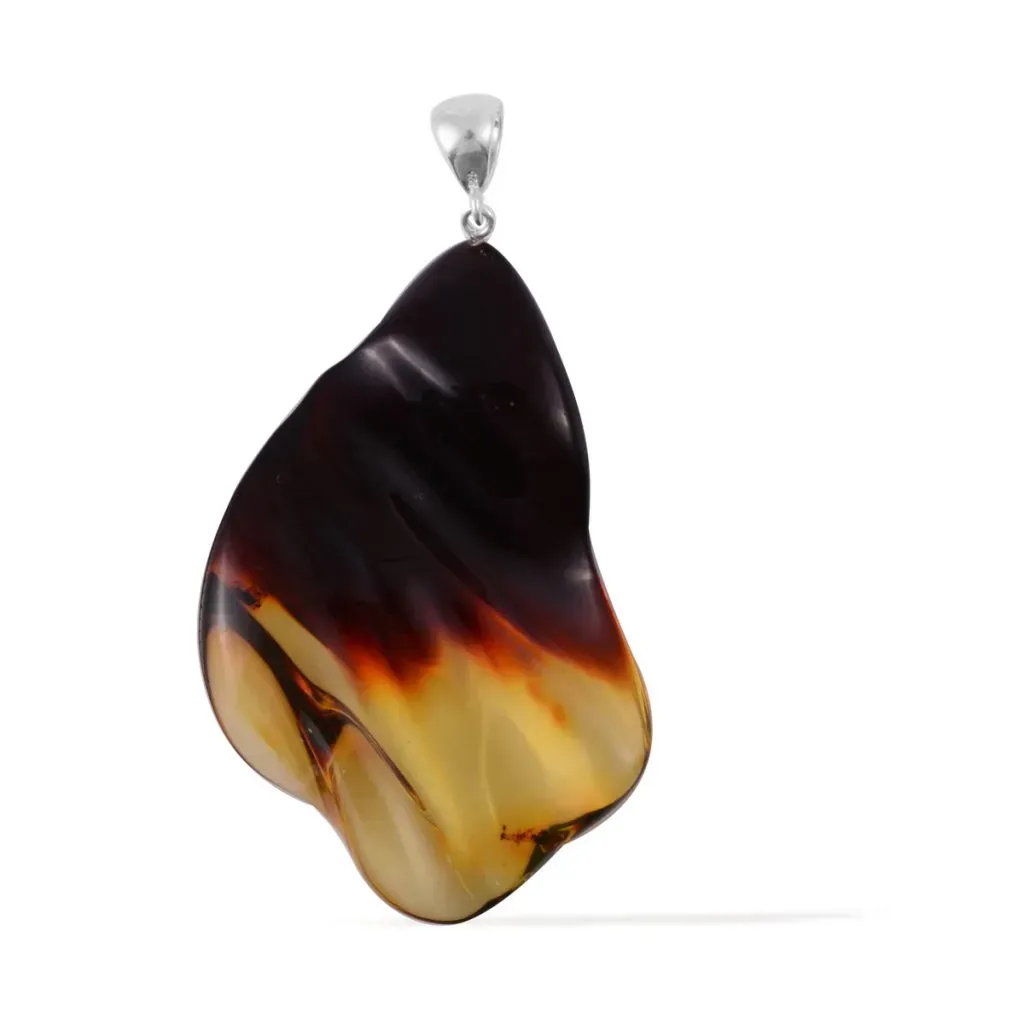 Free form simple amber pendant.