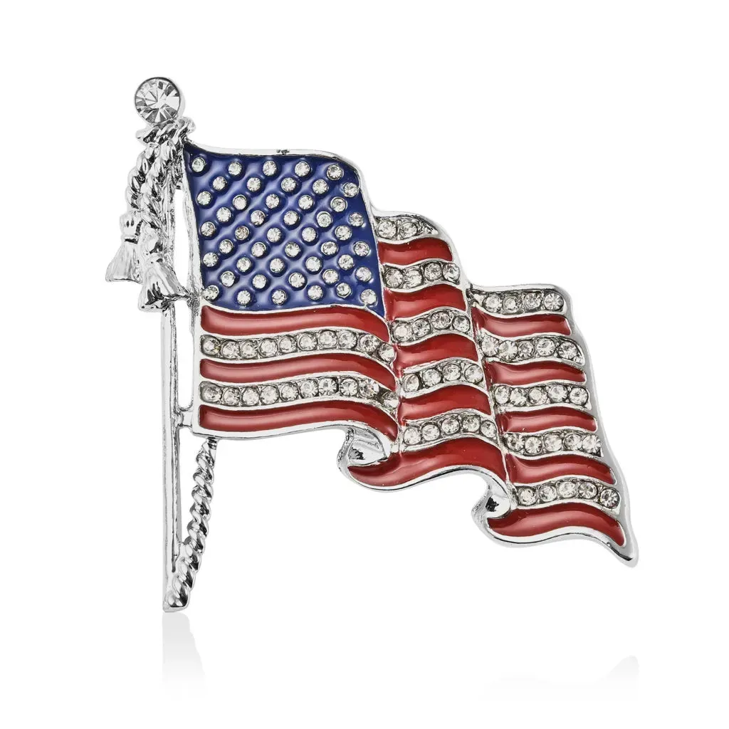 American flag enamel brooch. 