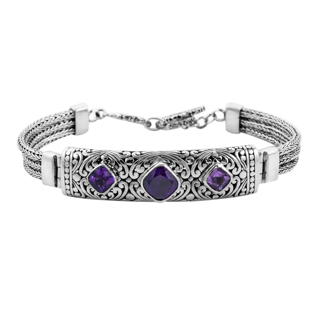 BALI LEGACY Amethyst Bracelet in Sterling Silver