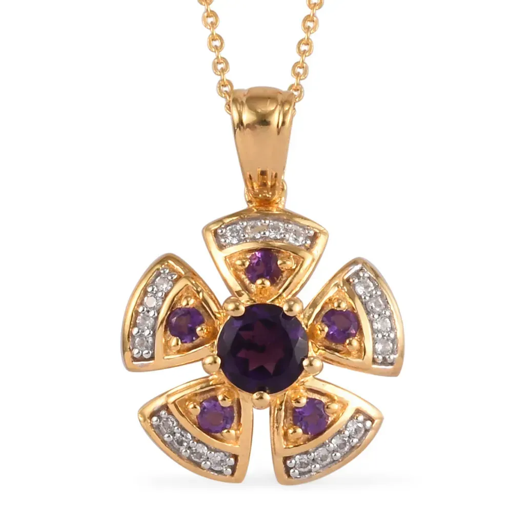 Gold amethyst pendant. 