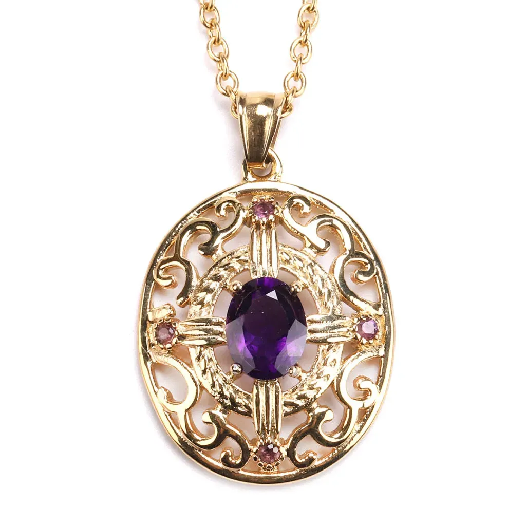 Gold amethyst necklace.