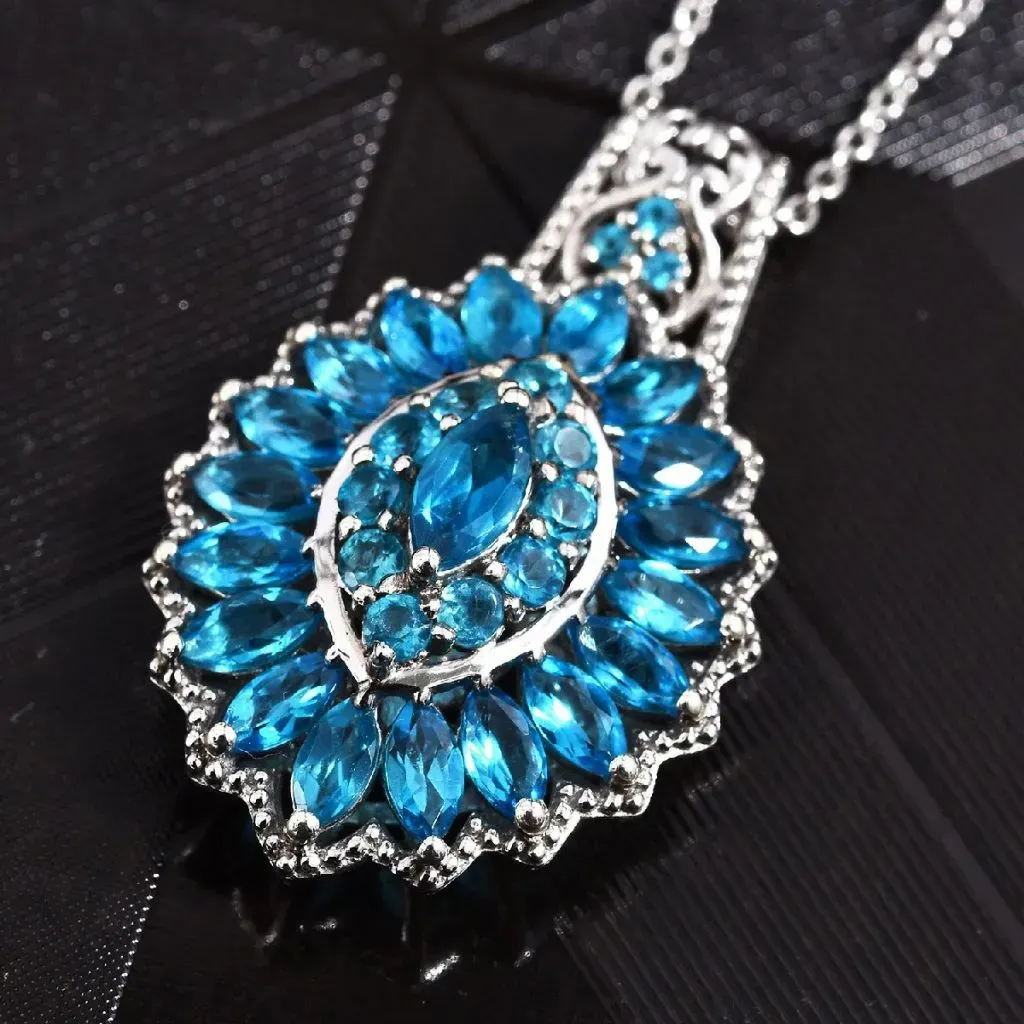 Malgache Neon Apatite Pendant Necklace