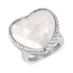 Heart-shaped mother-of-pearl ring.