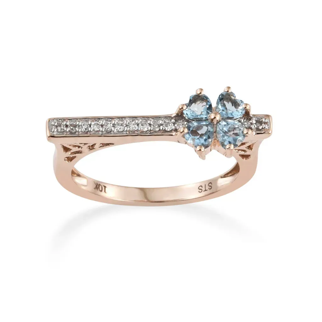 Minimalist ring with blue gemstones.
