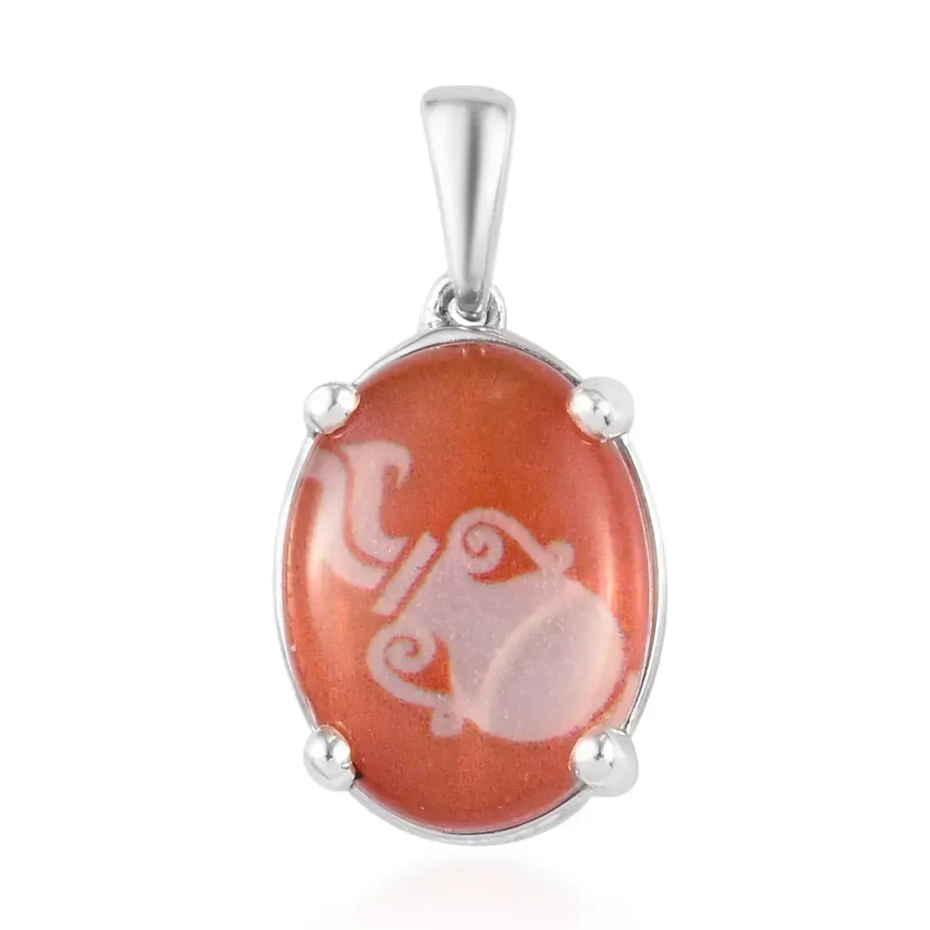 Sterling silver Aquarius pendant necklace. 