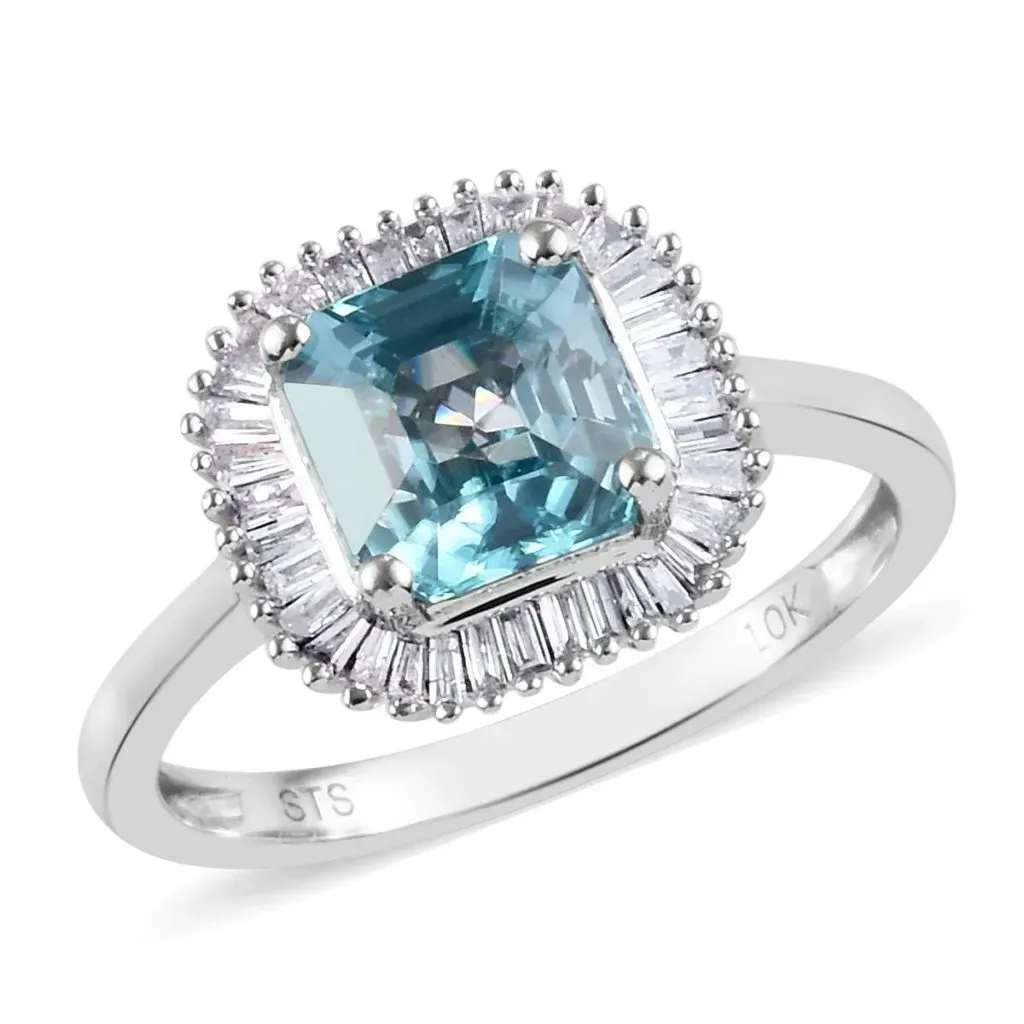 Blue zircon ballerina ring. 