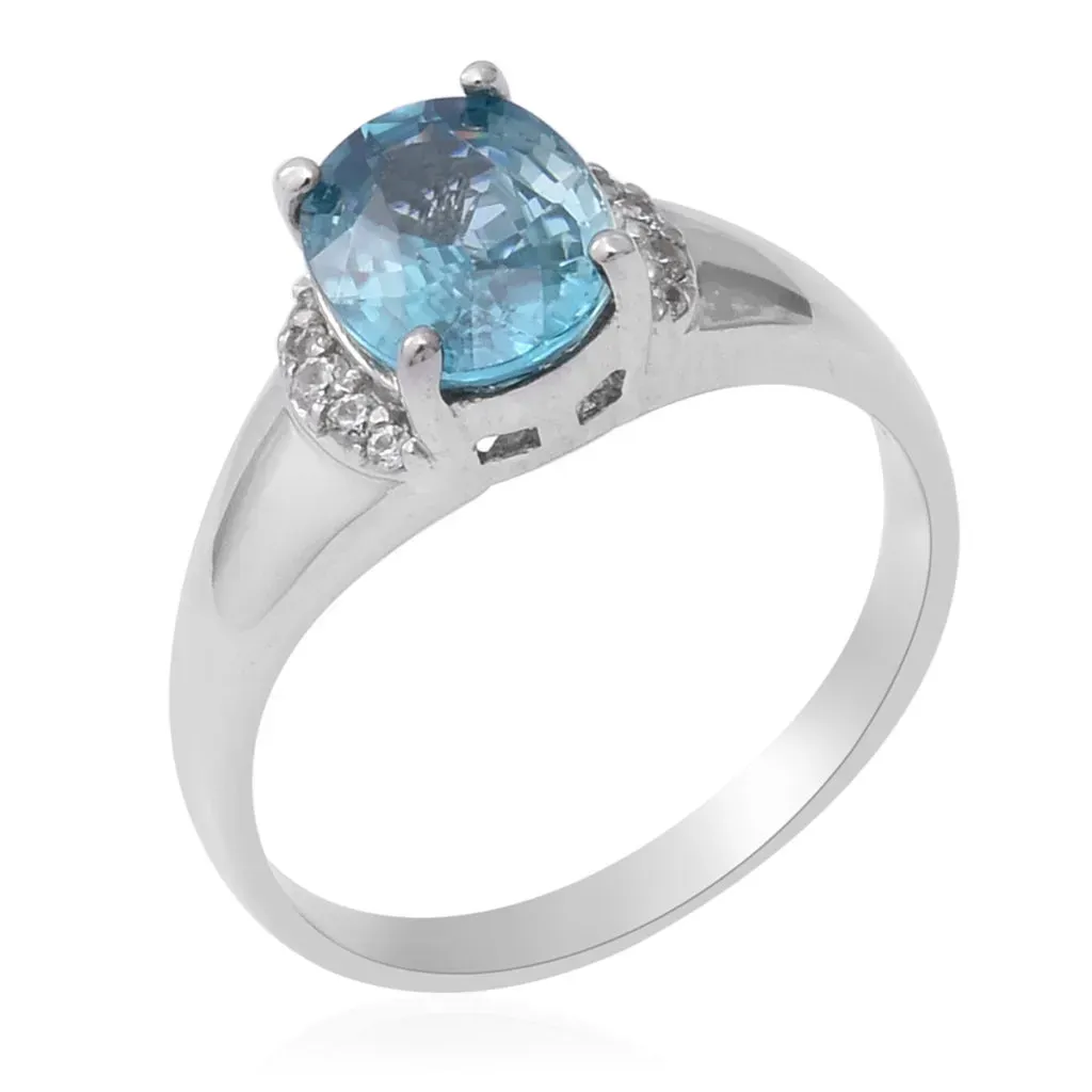 Blue zircon vintage ring.