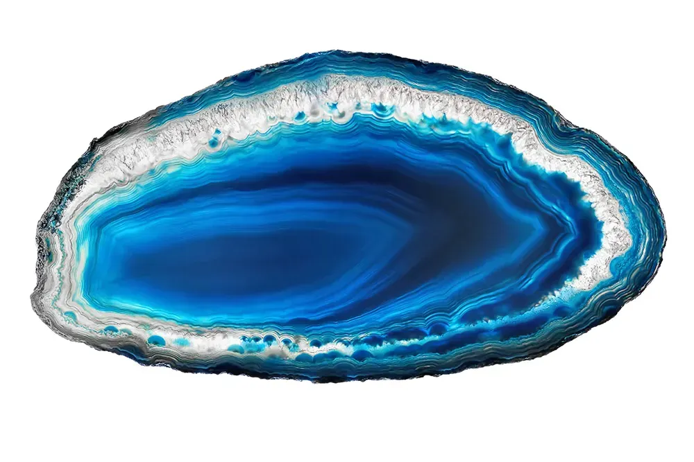 Blue agate slice.