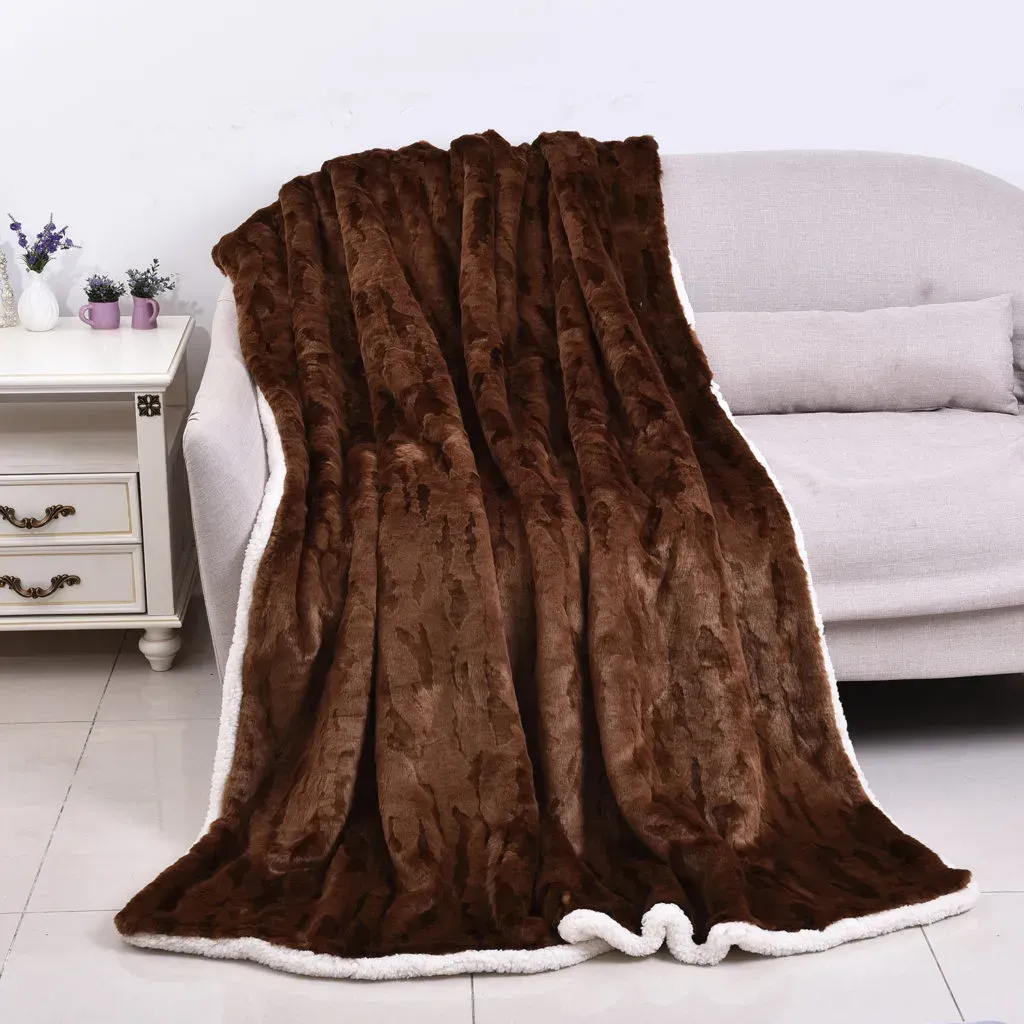 Brown sherpa throw blanket.