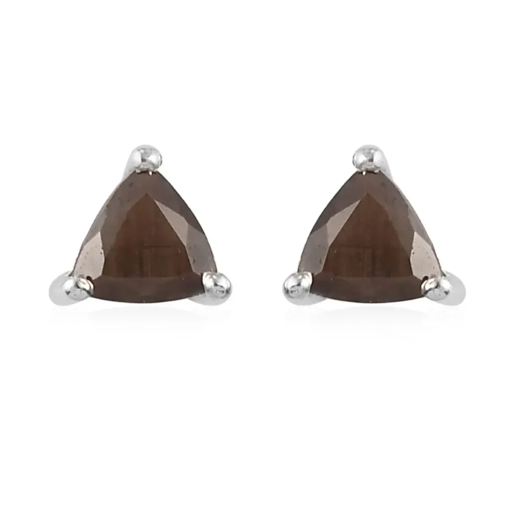 Chocolate sapphire stud earrings. 