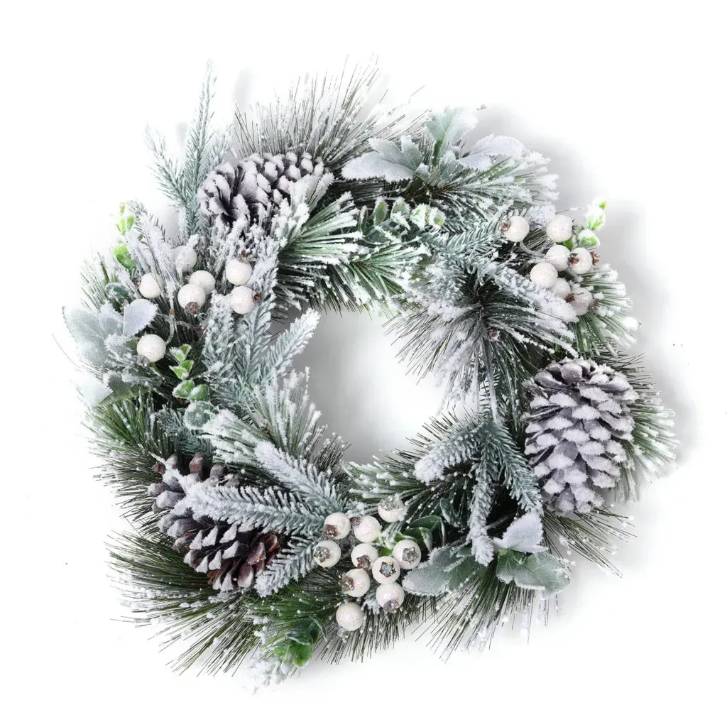 Green and White Iron Christmas Wreath