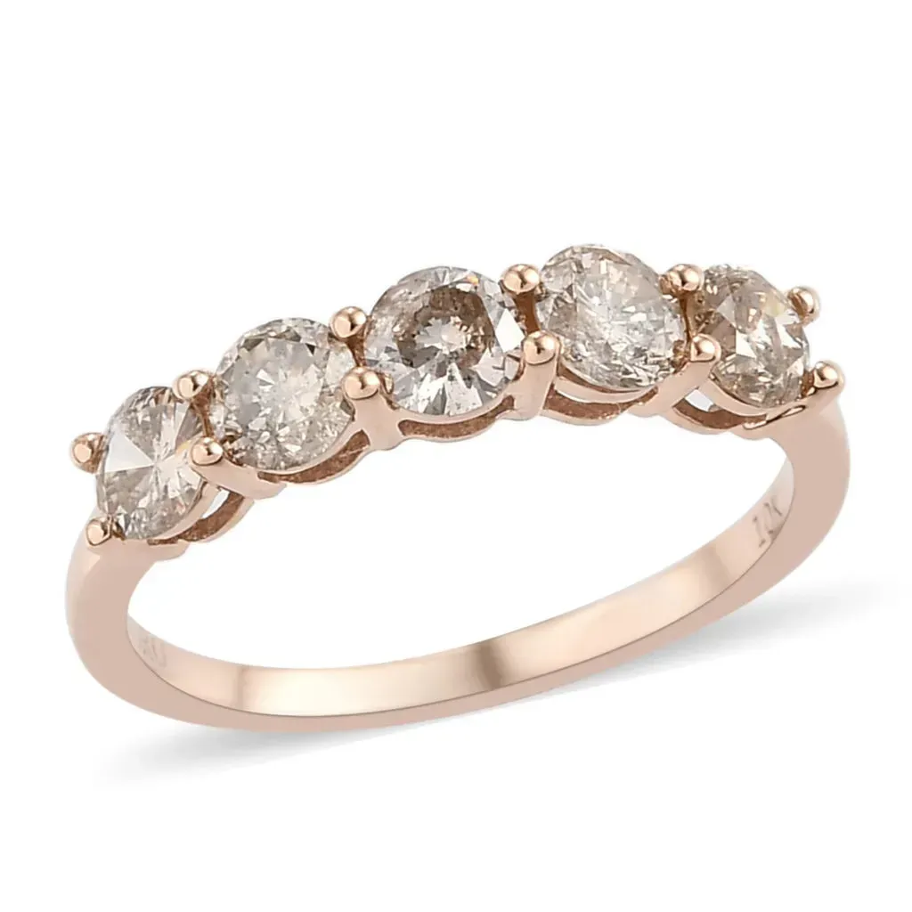 LUXORO 10K Rose Gold I3 Natural Champagne Diamond Ring 1.00 ctw