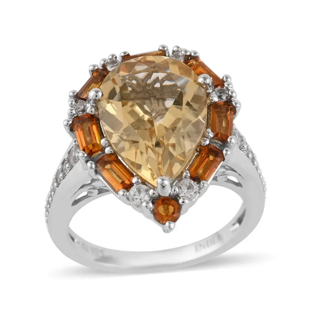 Citrine halo ring.