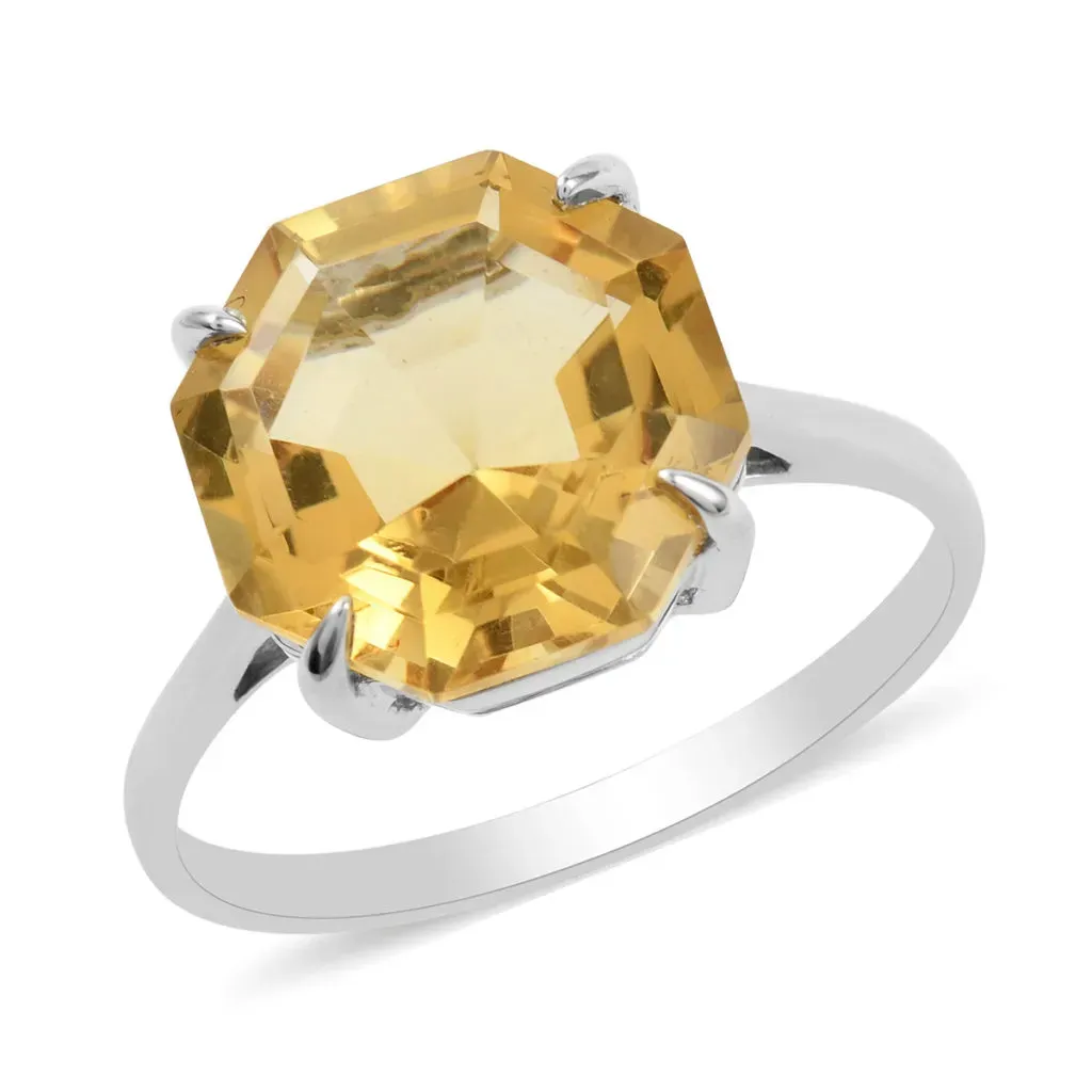 Sterling silver citrine ring. 