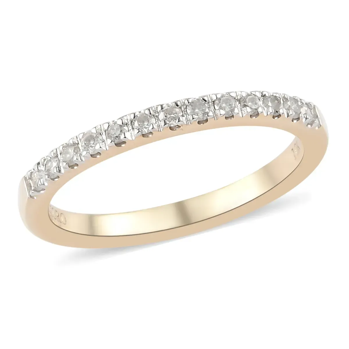 LUXORO 10K Yellow Gold Diamond Half Eternity Band Ring 0.25 ctw