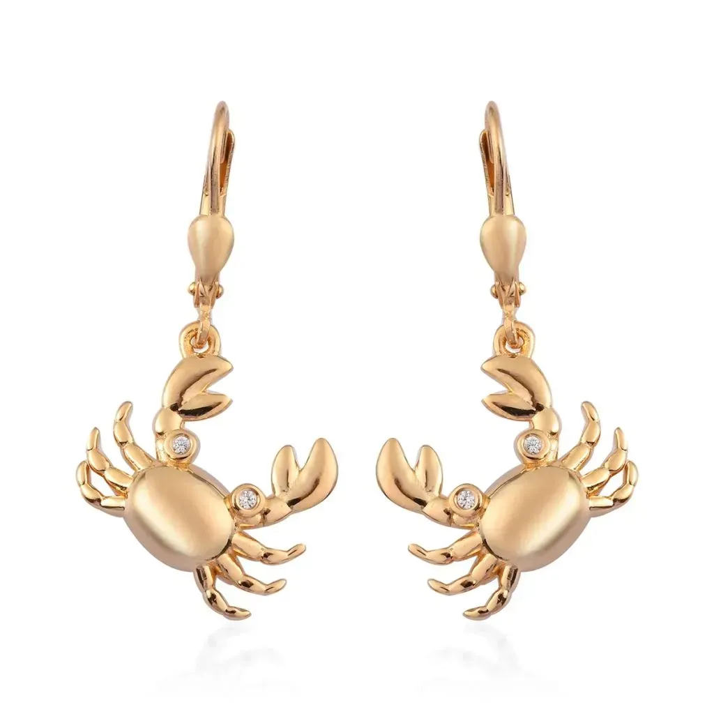 Gold vermeil crag dangle earrings.