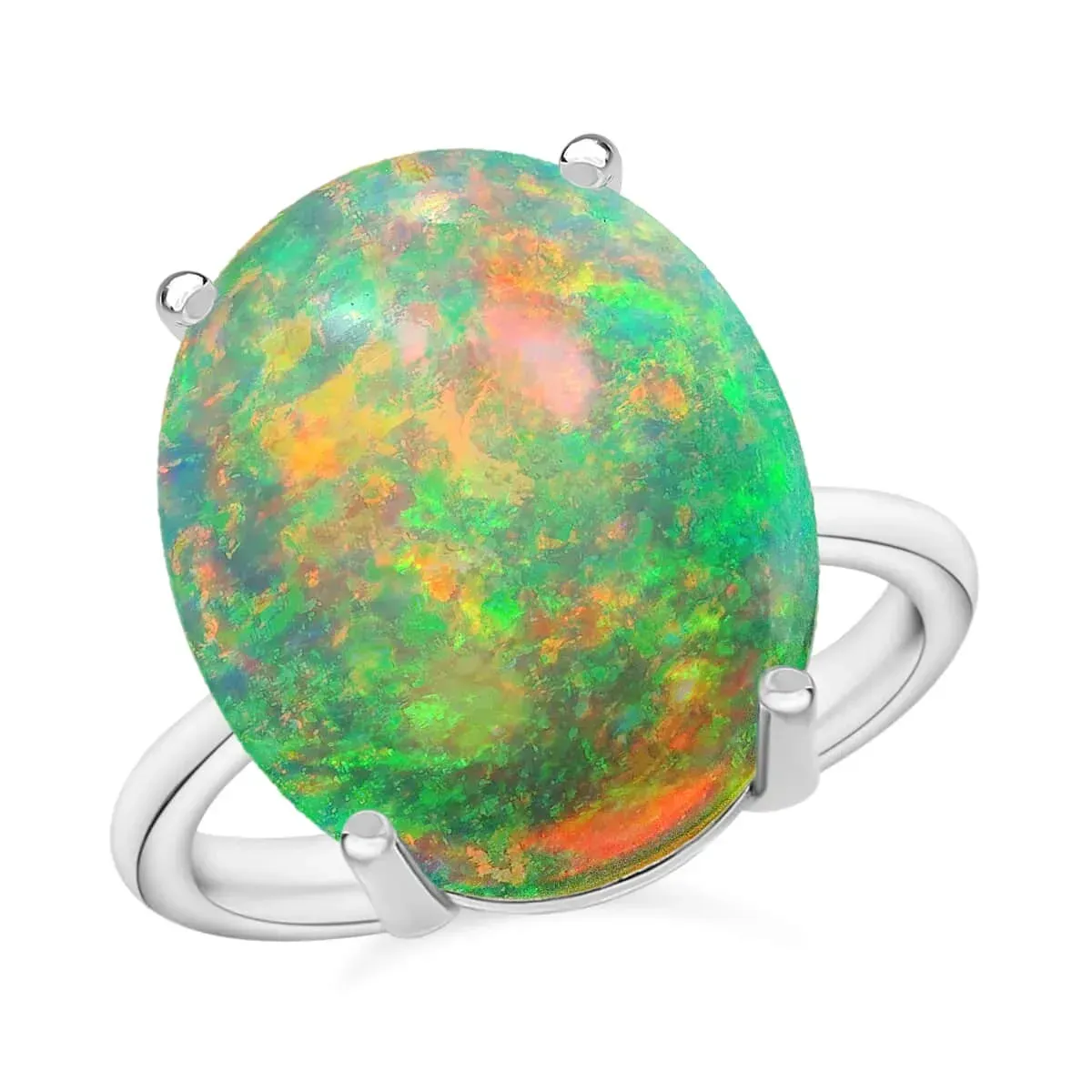 Rhapsody 950 Platinum AAAA Ethiopian Welo Opal Solitaire Ring (Size 10.0) 5.50 Grams 5.00 ctw
