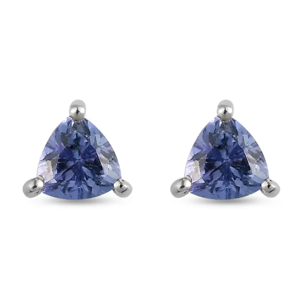 0.50 ctw Tanzanite Earrings in Platinum Over Sterling Silver