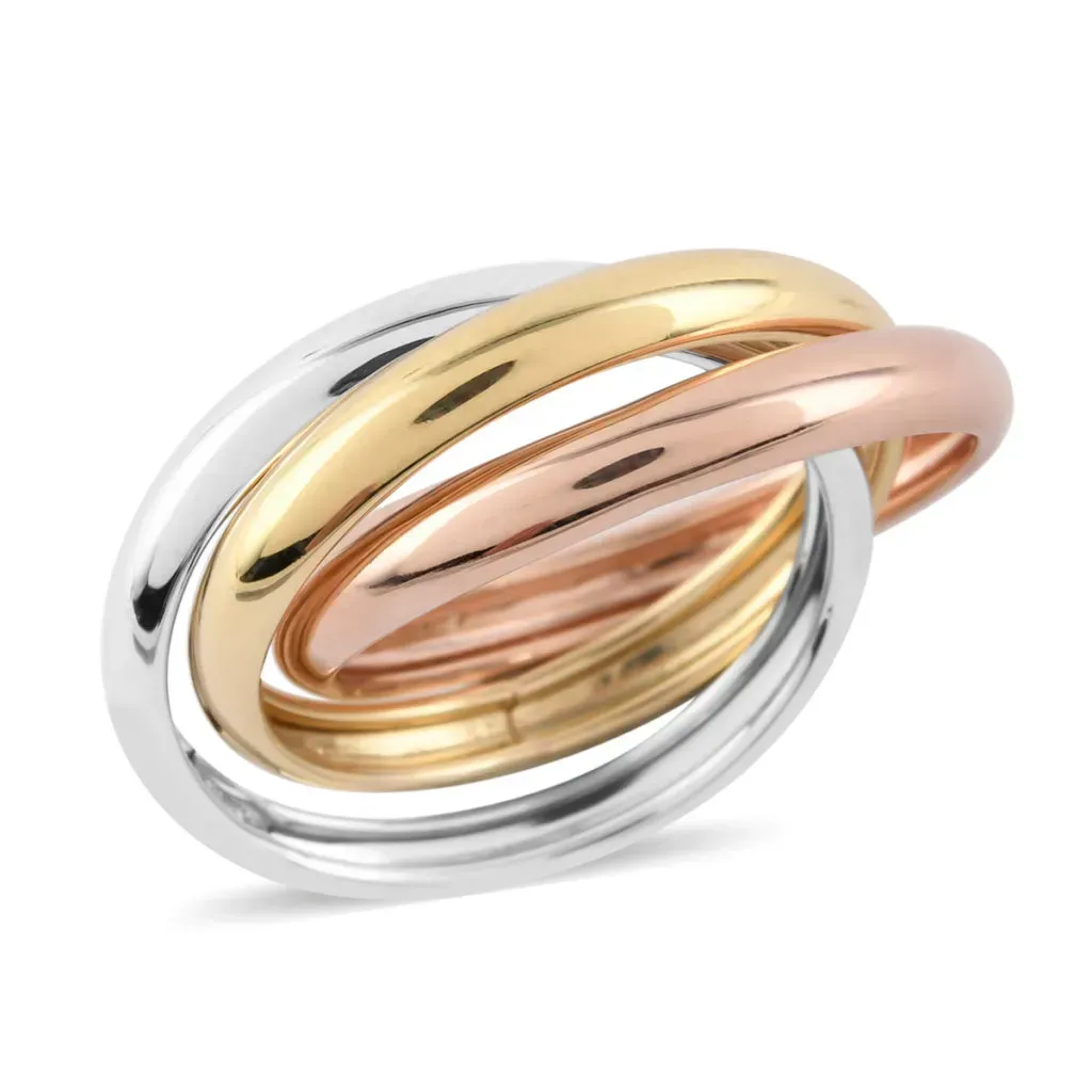 Maestro Gold Collection Italian Tricolor Rolling Ring