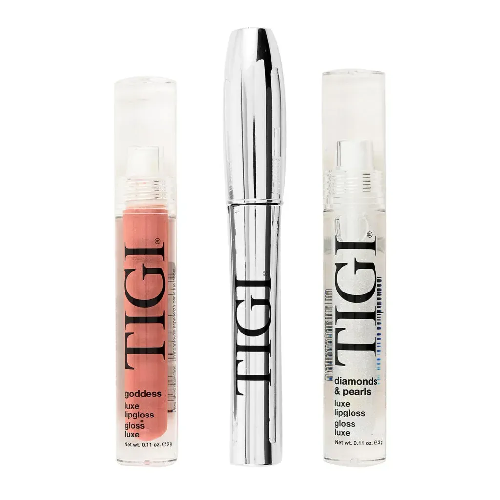 TIGI Set of 3 Lip Gloss/Mascara Your Highness/Foxy Eyes Love It Mascara