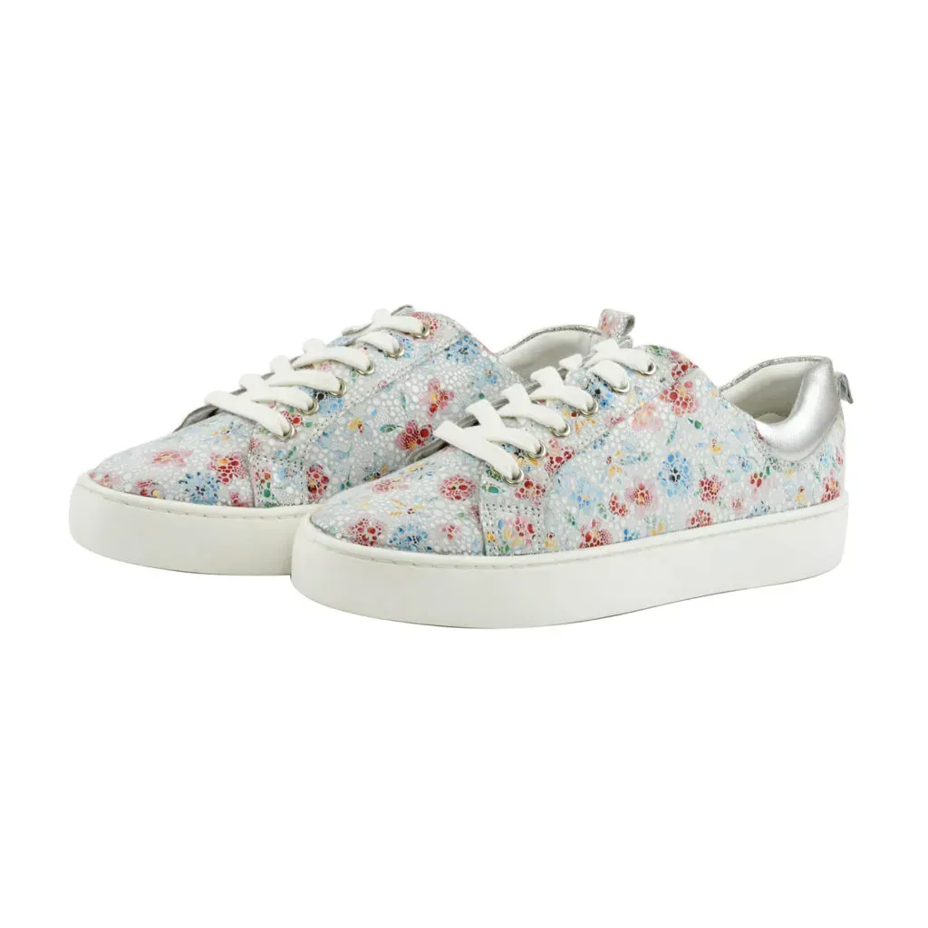 Multi Color Floral Print Leather Women's Shoe -4