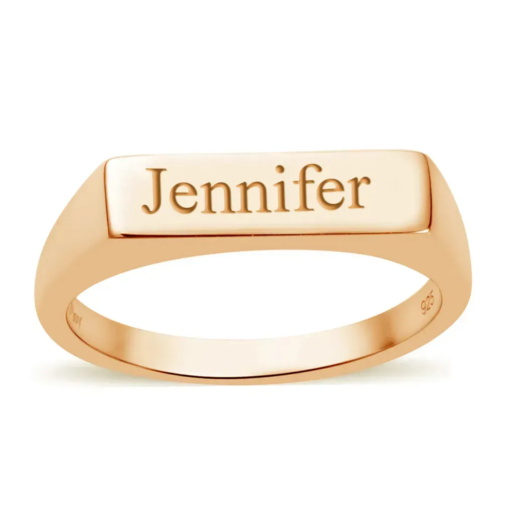 Personalized Vermeil Yellow Gold Over Sterling Silver Men's Ring 4.50 Grams