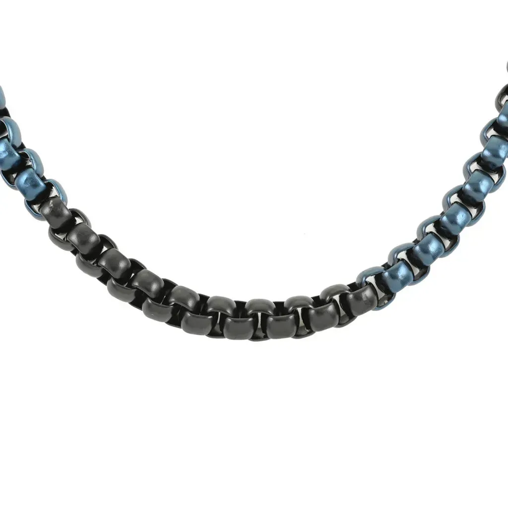 STEELTIME Cable Necklace 24 Inches in ION Plated Black Stainless Steel 91.20 Grams