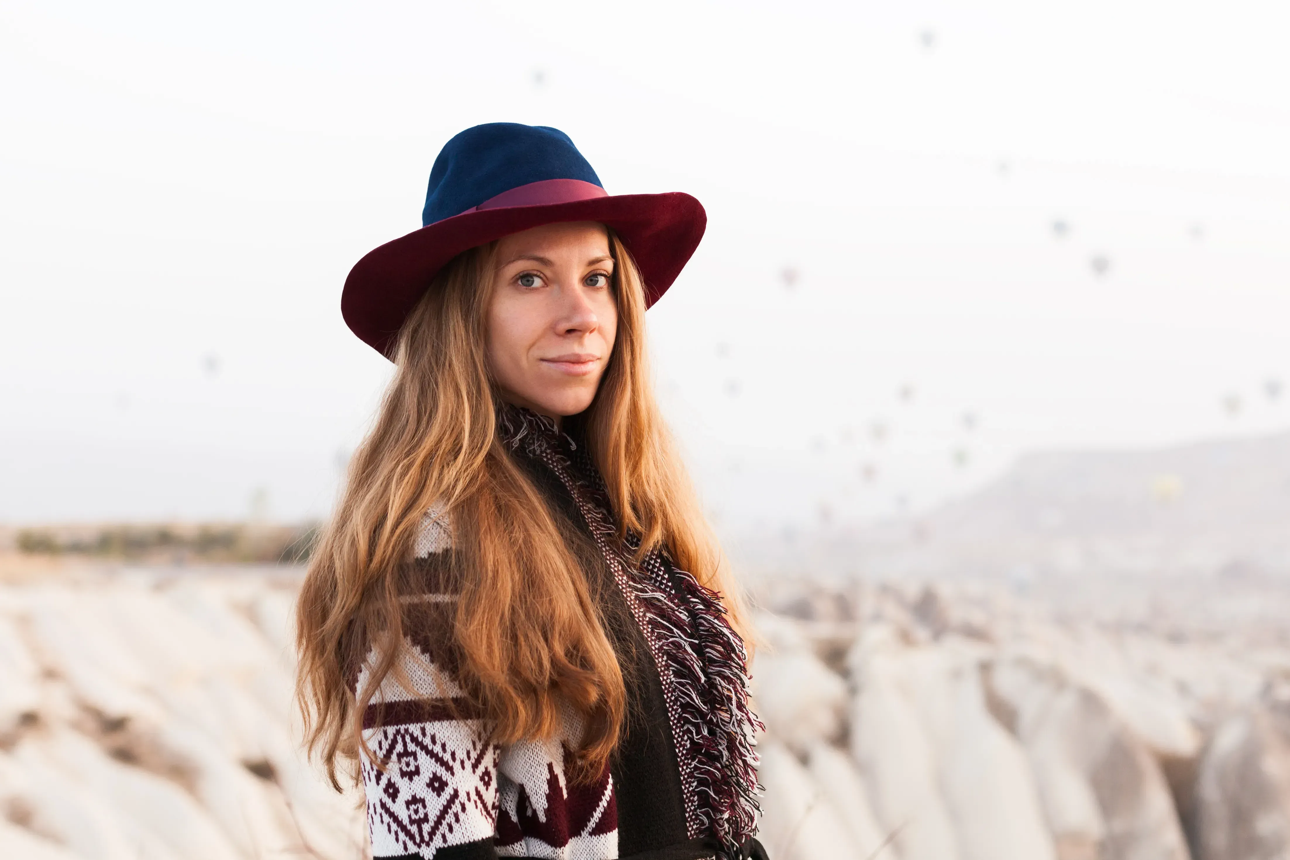 Woman in Southwestern clothing. 