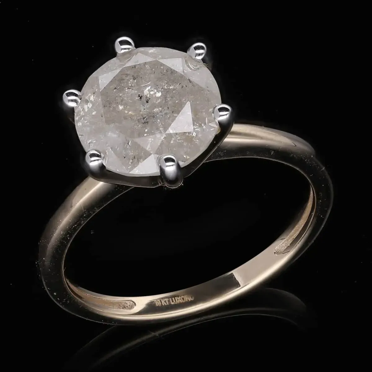 SGL Certified Luxoro 10K Yellow Gold Diamond G-H I3 Solitaire Ring