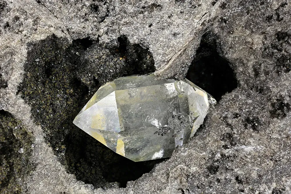 Faceted Herkimer diamond quartz.