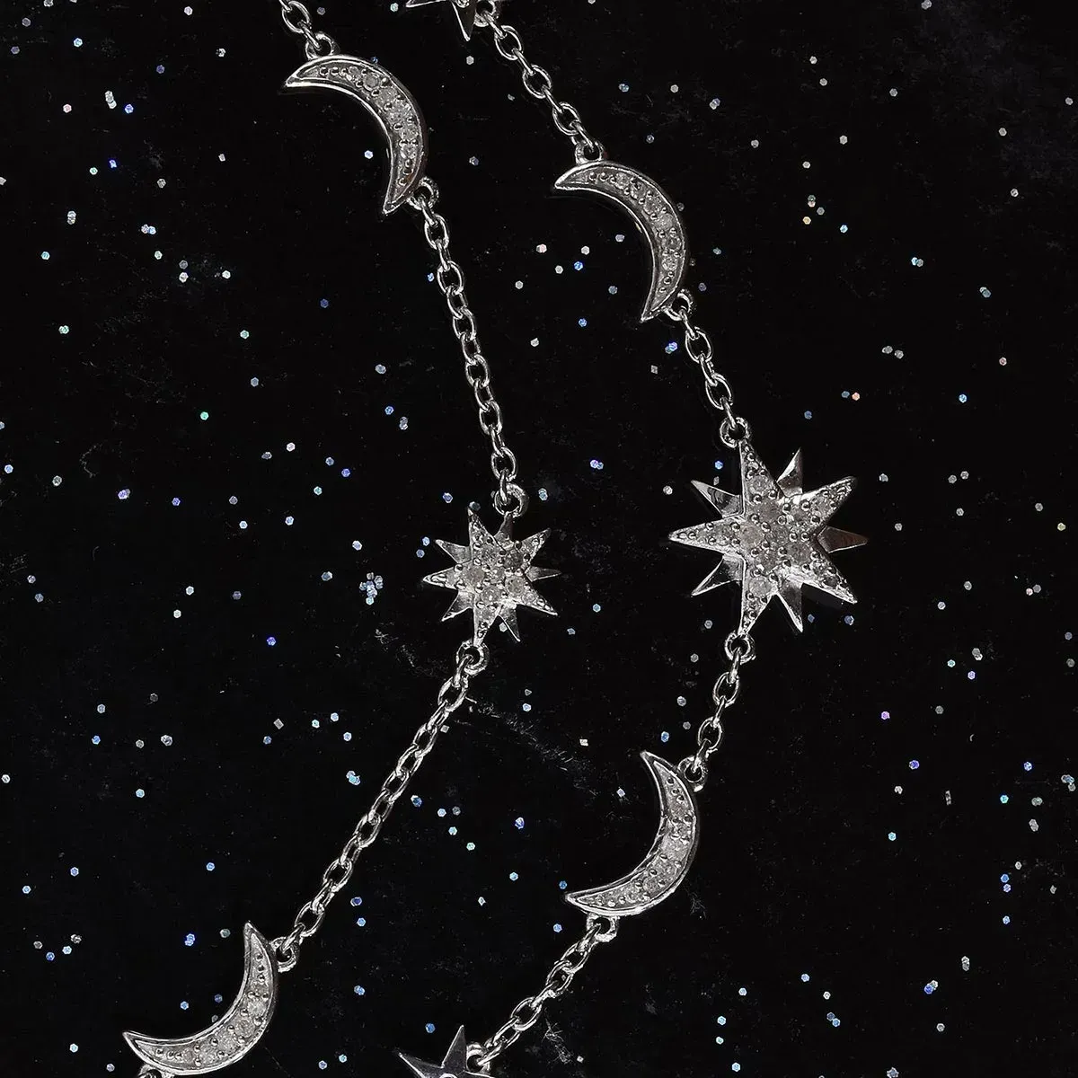 Diamond Necklace in Platinum Over Sterling Silver