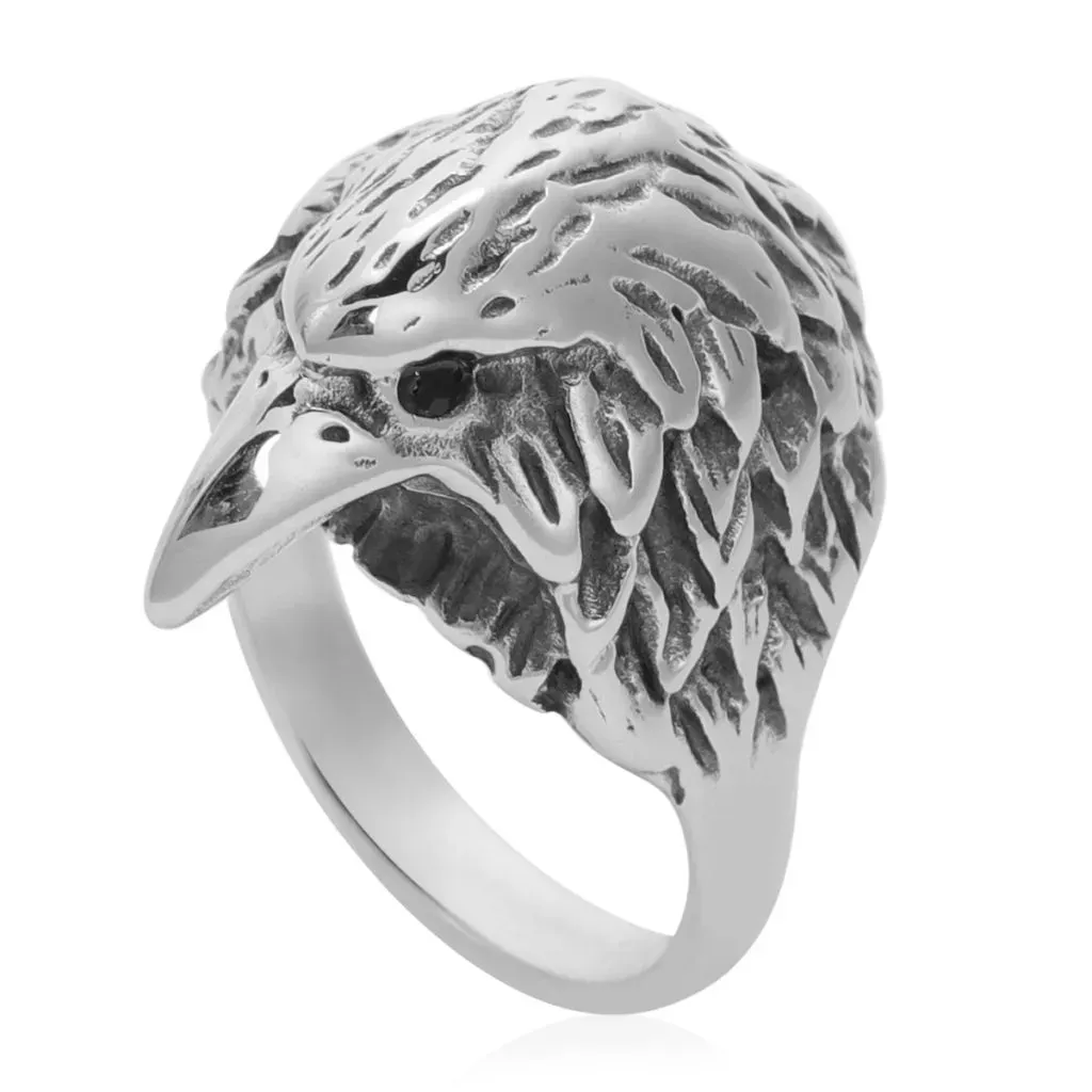 Men's eagle ring in stainless steel. 