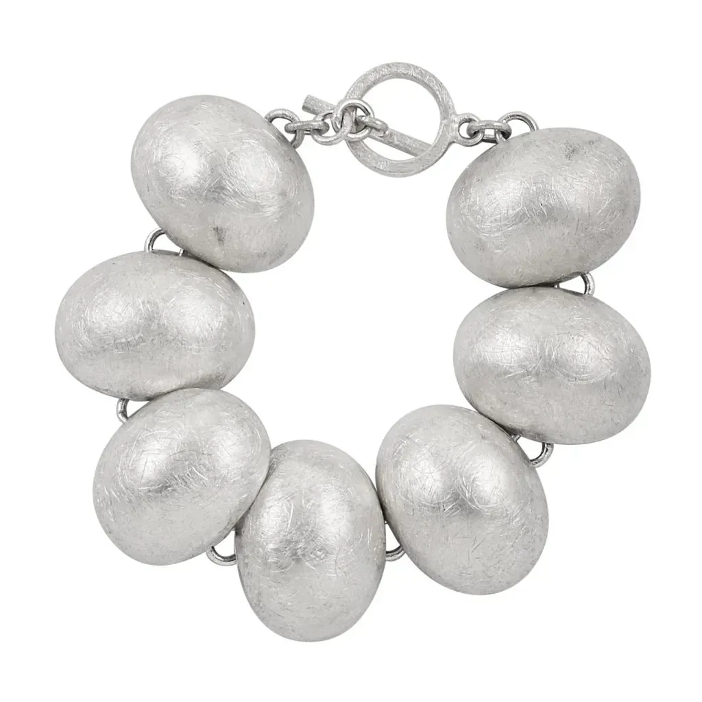 Majul & Co. ONE OF A KIND Sterling Silver Mesh Egg Shape Bracelet (7.00 In) Hand-Made in Mexico 54 Grams