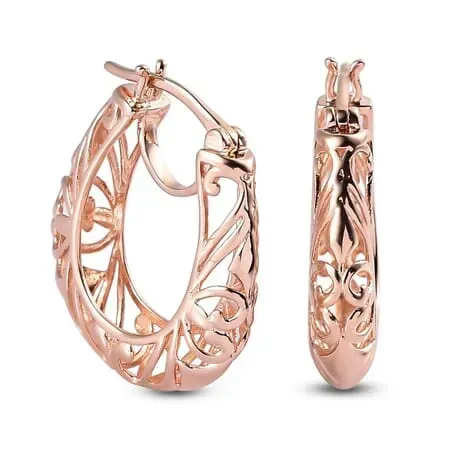 KARIS Hoop Earrings in 18K RG Plated
