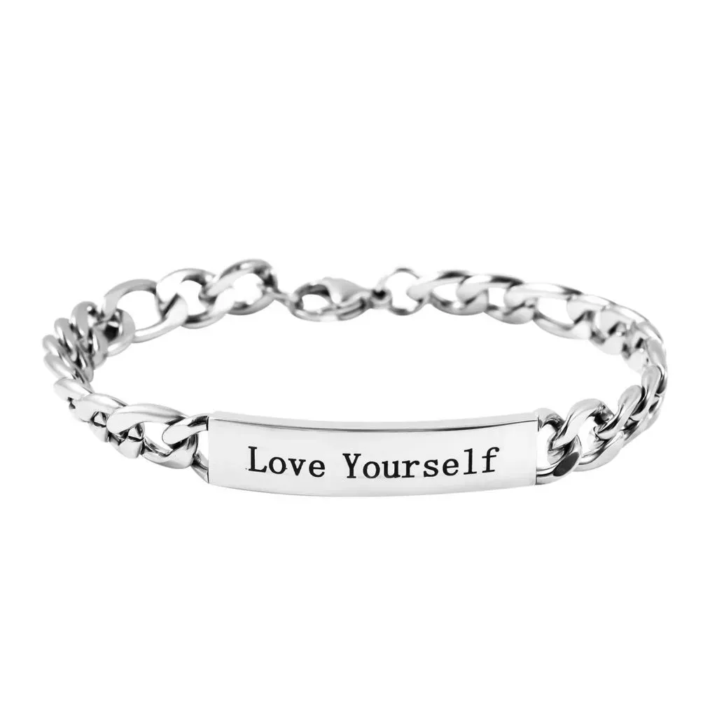 Personalized Figaro Bracelet in Black Oxidized Stainless Steel (7.00 In)