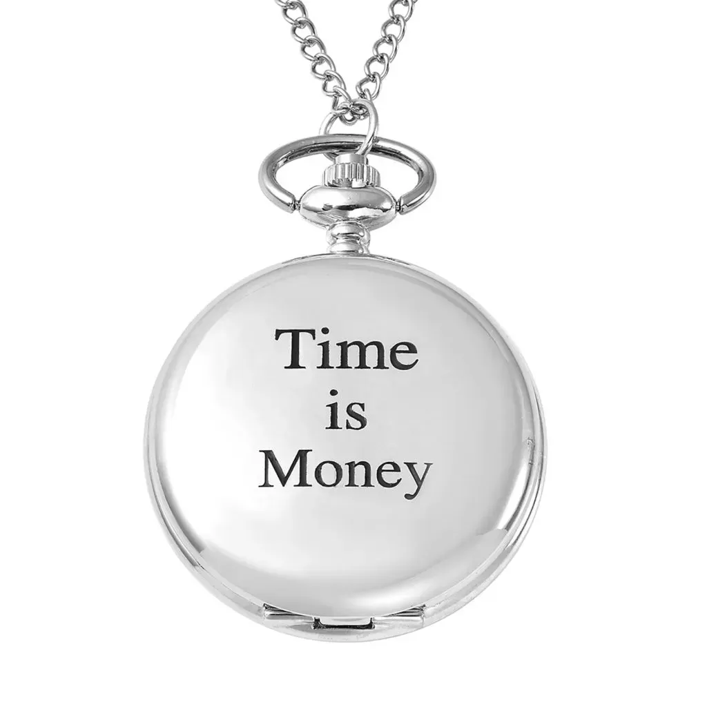 Personalized STRADA Japanese Movement Pocket Watch with Stainless Steel Chain (31.50 Inches)