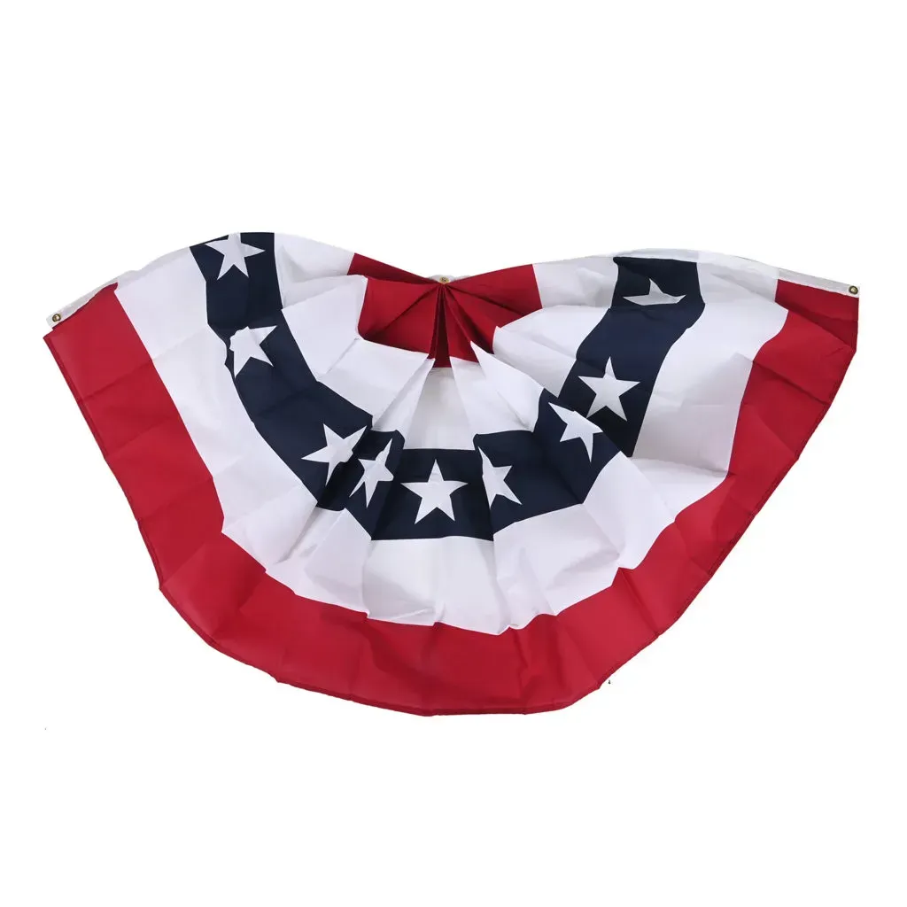 Red, white, and blue bunting. 