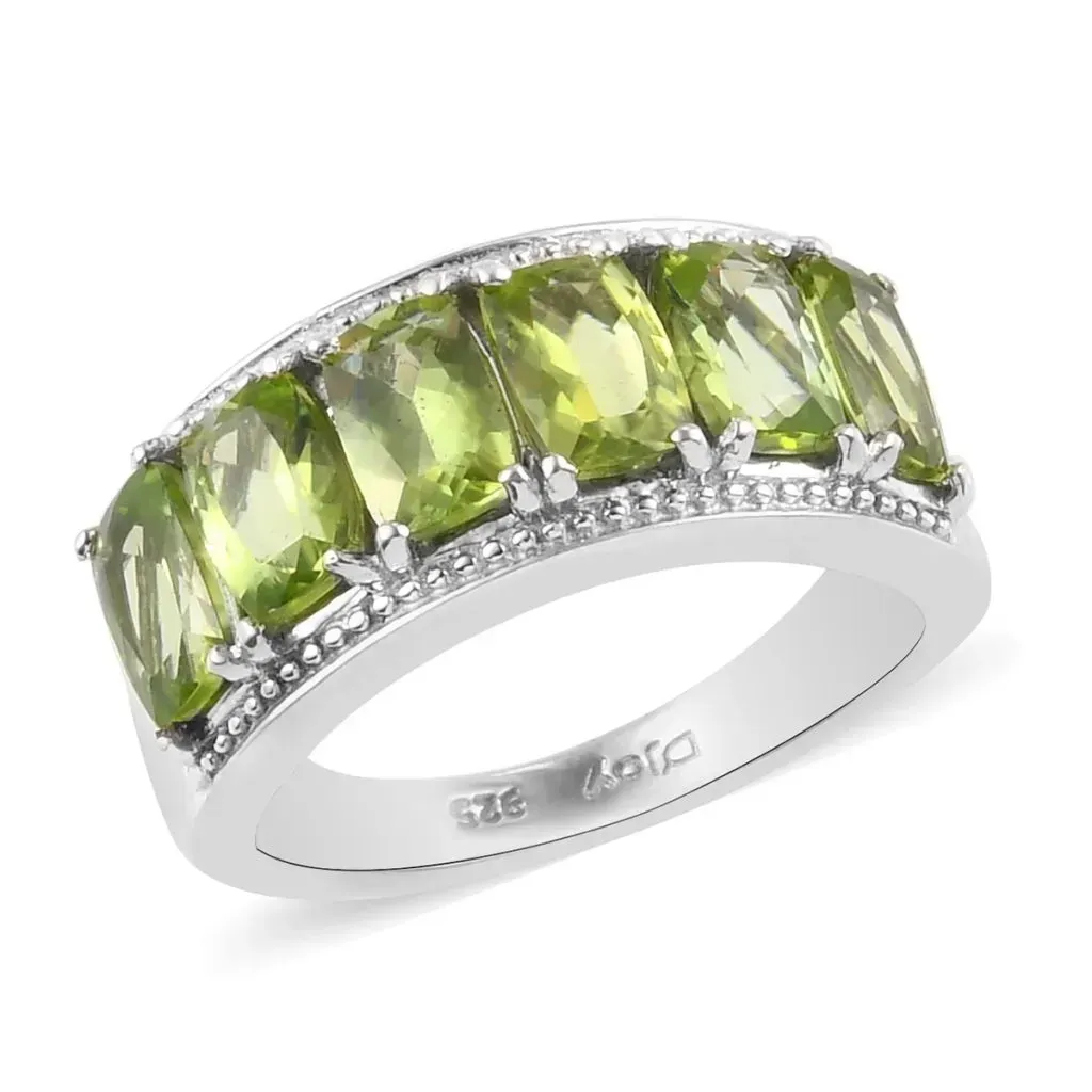 geometric peridot ring