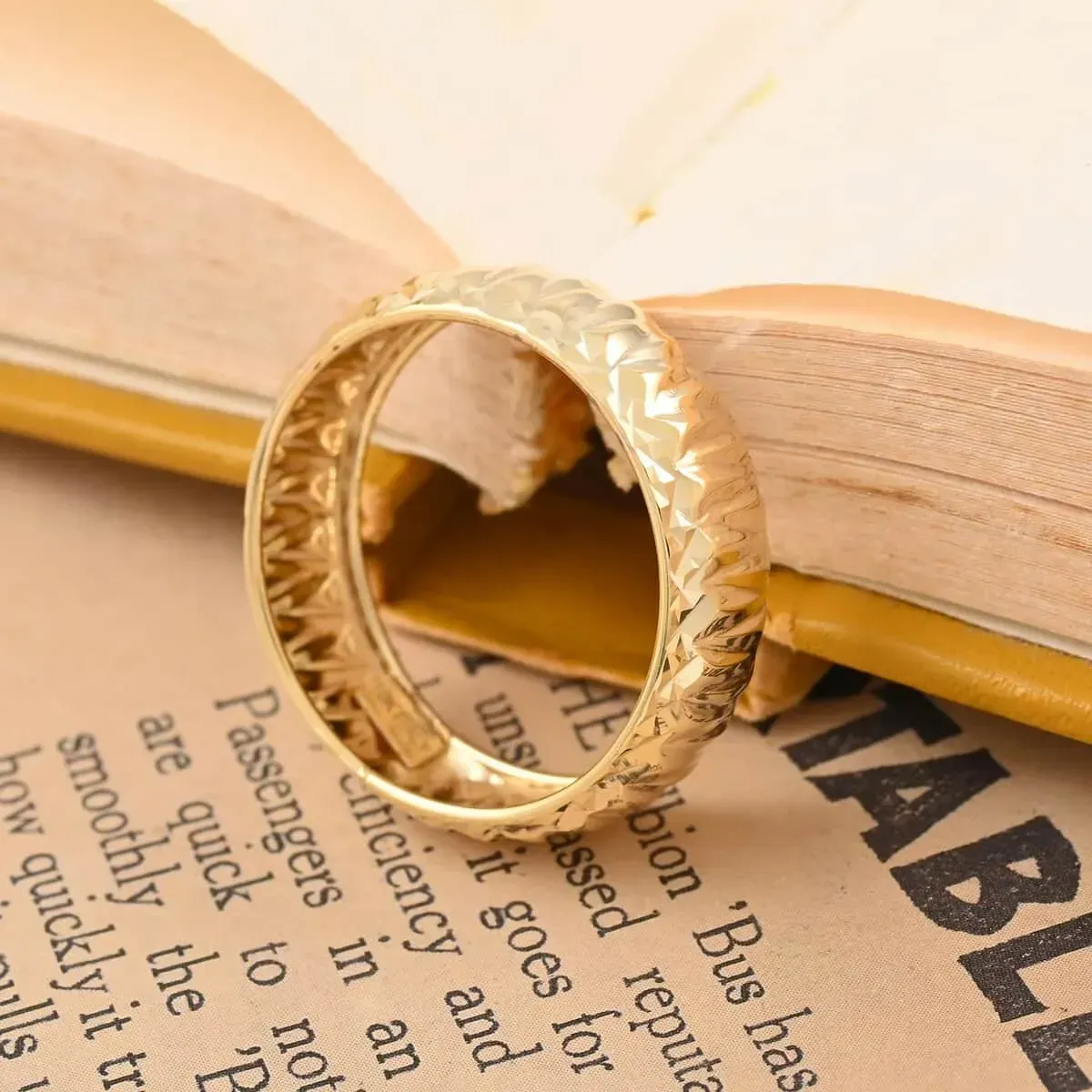 Martellato Italian 10K Yellow Gold Diamond-Cut Band Ring 