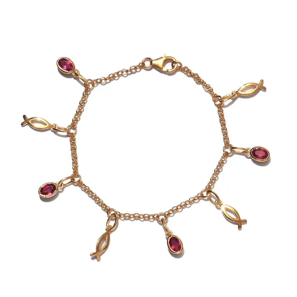 Christian jewelry gold fish bracelet.