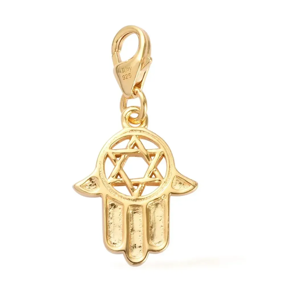 Gold vermeil hamsa charm. 