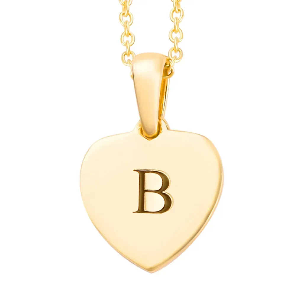Gold heart pendant necklace.