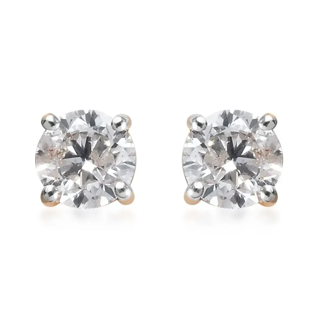 0.80 ctw Diamond G-H I2 Stud Earrings in 14K Yellow Gold
