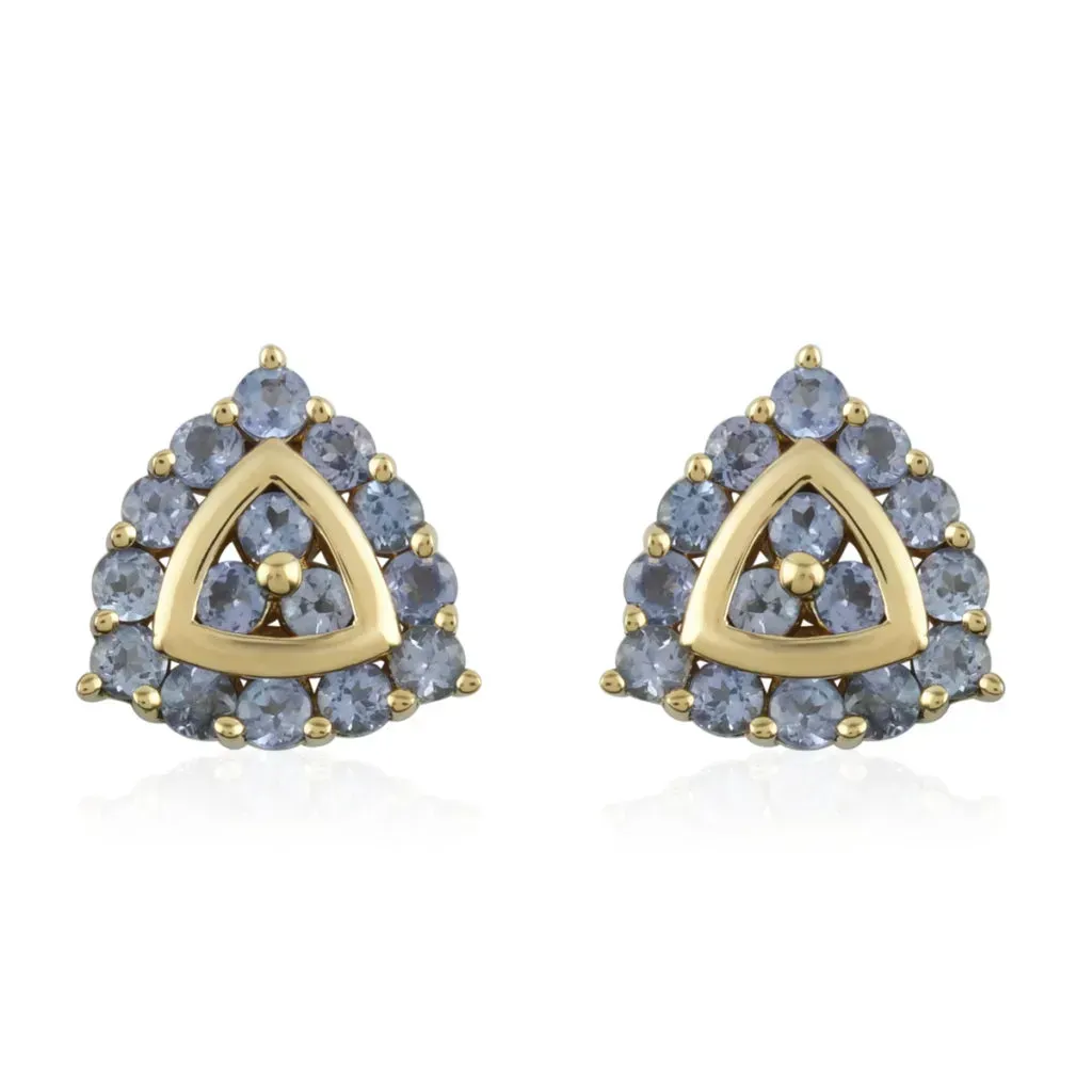 14K Yellow Gold Tanzanite Earrings 4.10 Grams 0.40 ctw