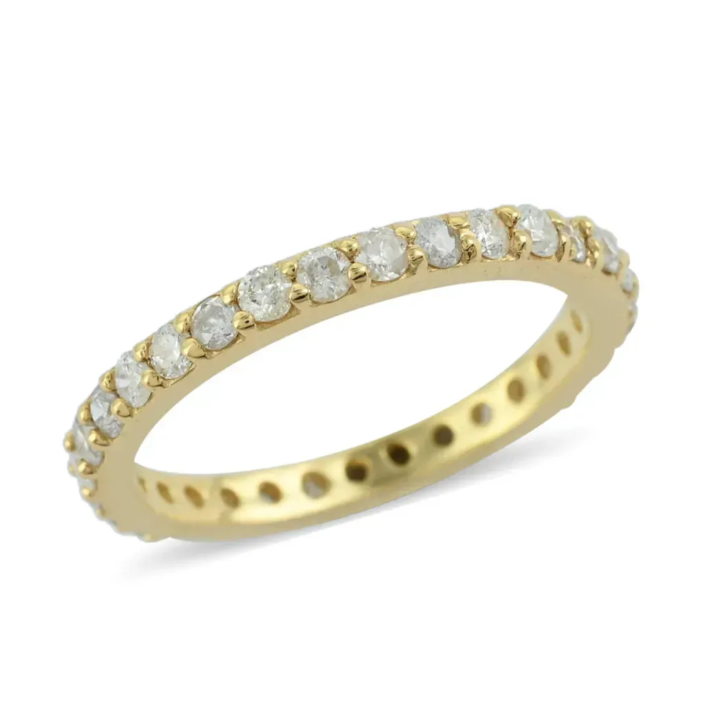 14K Yellow Gold H SI Diamond Eternity Band Ring 1.00 ctw