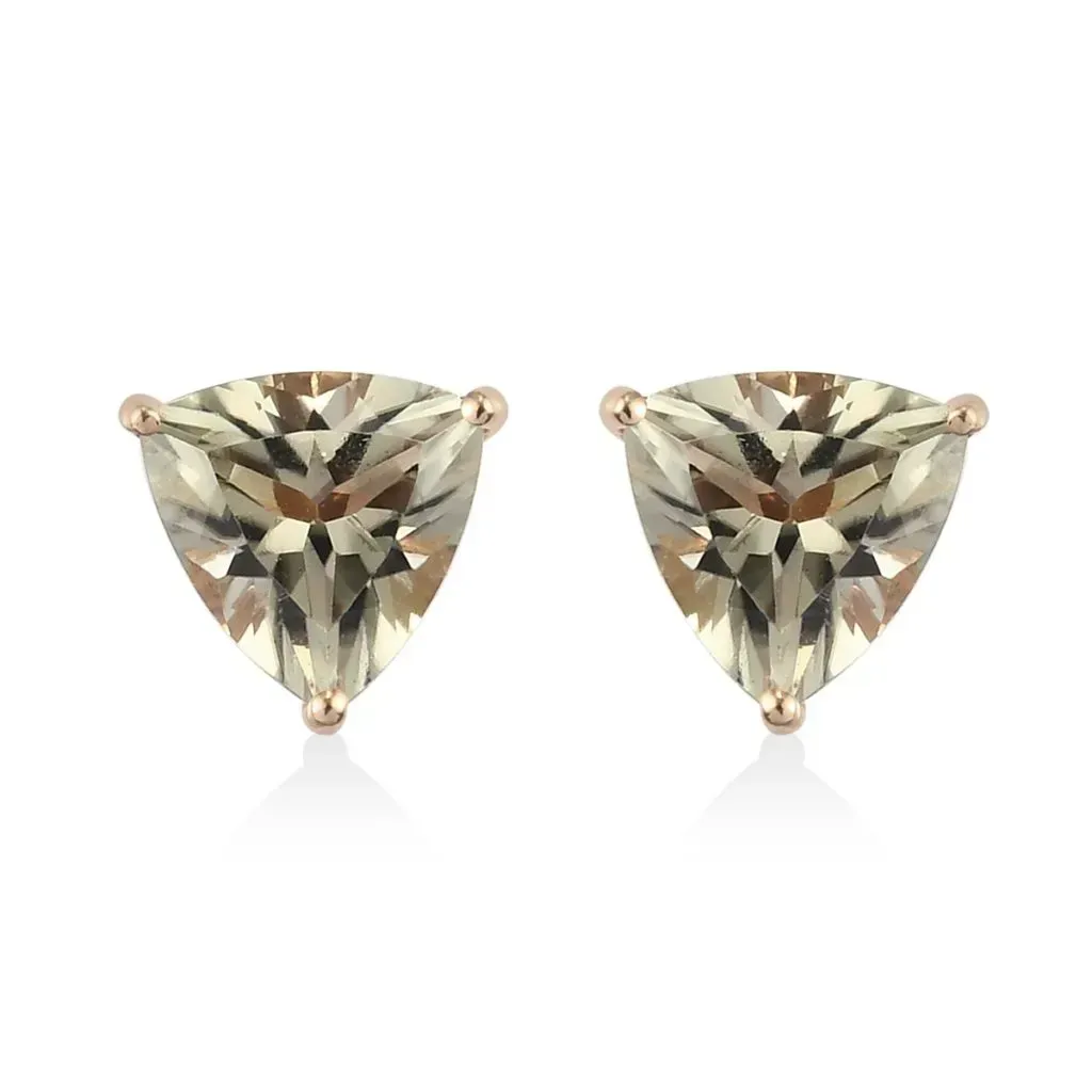 ILIANA 18K Yellow Gold AAA Turkizite Solitaire Stud Earrings 2.40 ctw