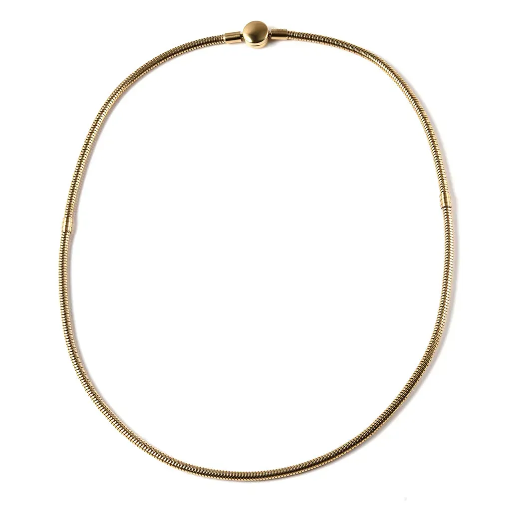 Snake Chain Necklace 20 Inches in ION Plated Yellow Gold Stainless Steel 15.50 Grams