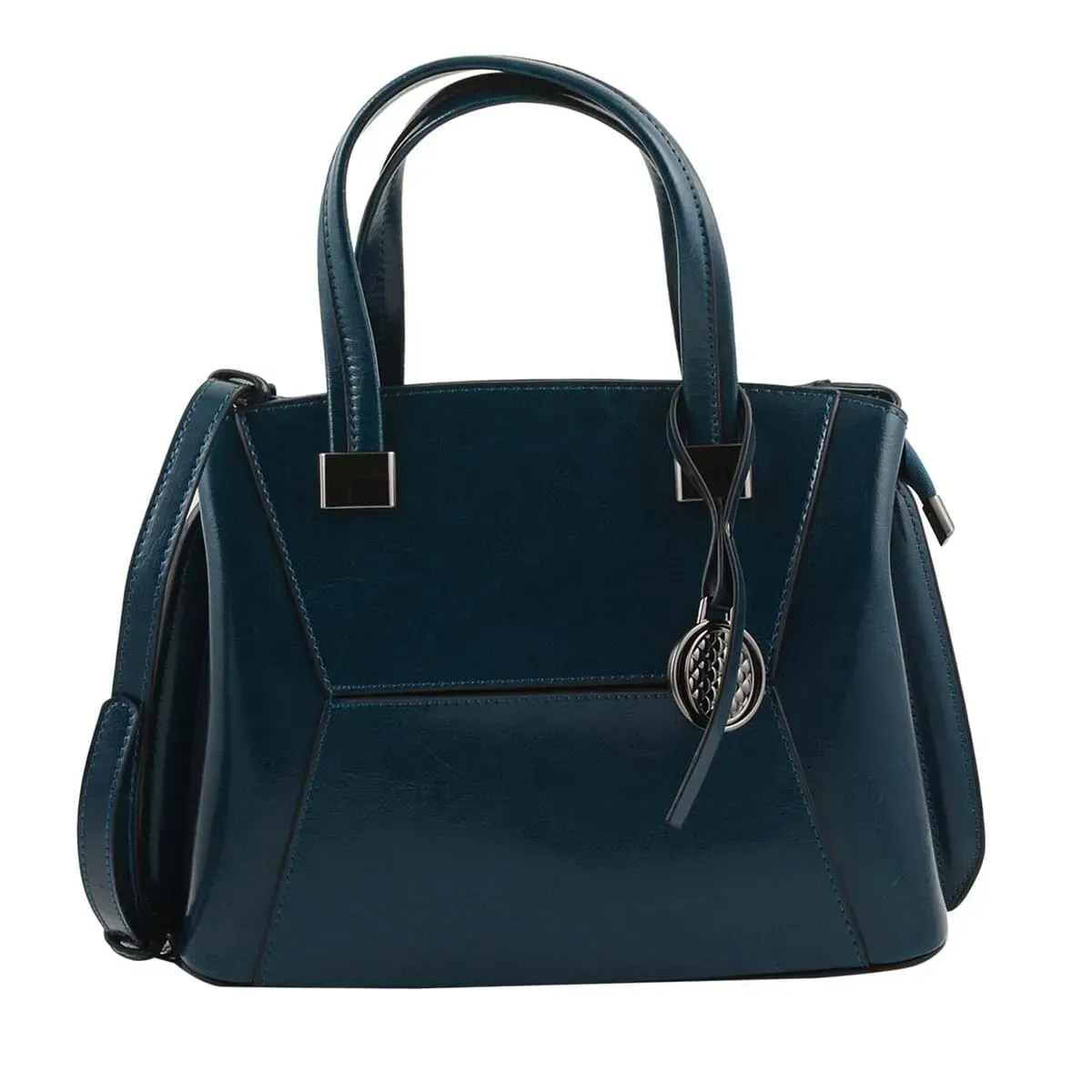 Hong Kong Closeout Collection Blue Genuine Leather Crossbody Bag for Women with Woven & Leather Strap | Shoulder Purse | Crossbody Handbags | Designer Crossbody | Leather Handbags